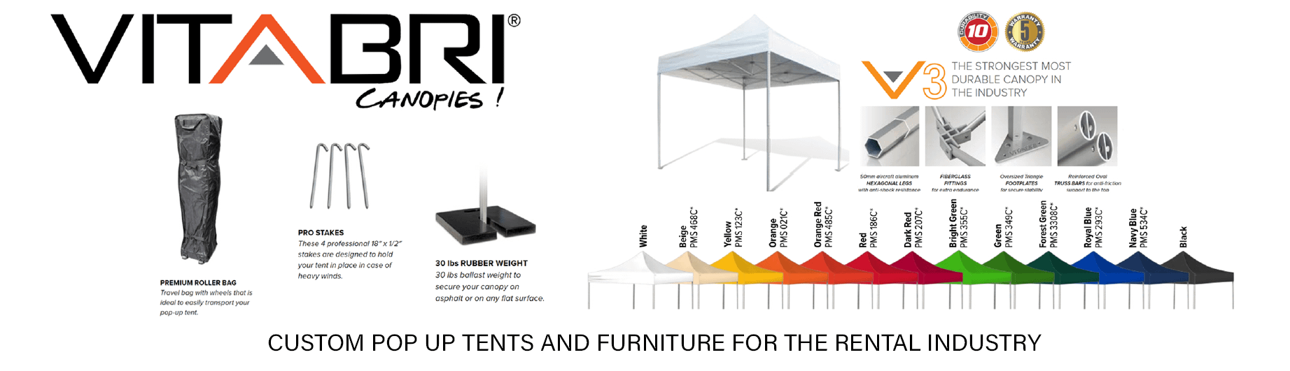 NACH Marketing - Vitabri - Custom Pop-Up Tents and Furniture for the Rental Industry