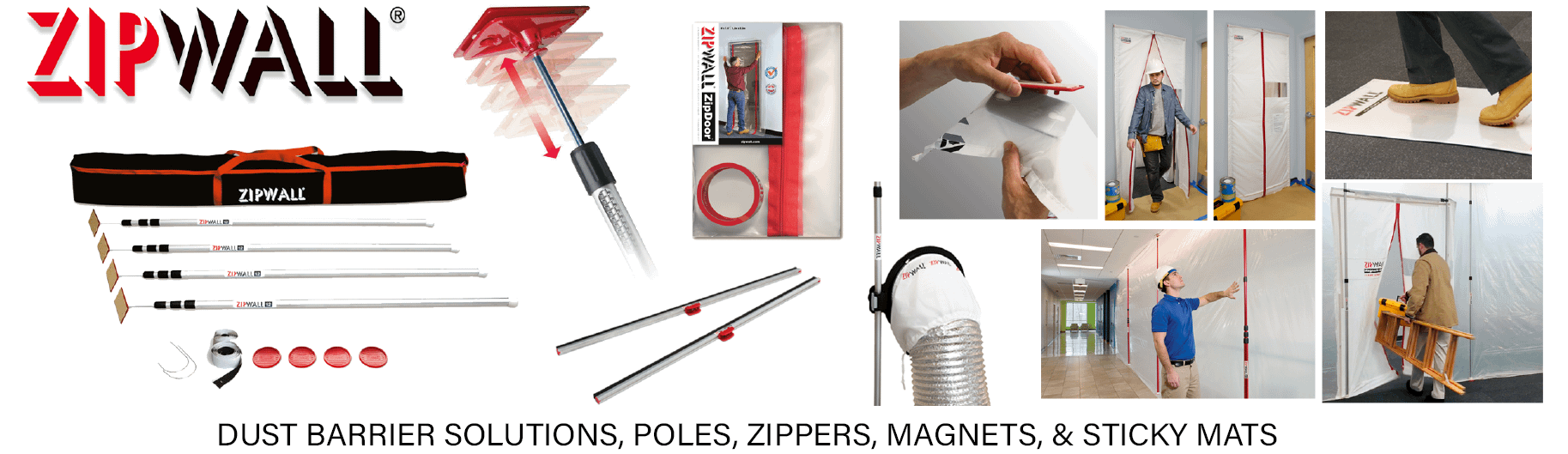 NACH Marketing - ZipWall - Dust Barrier Solutions, Poles, Zippers, Magnets